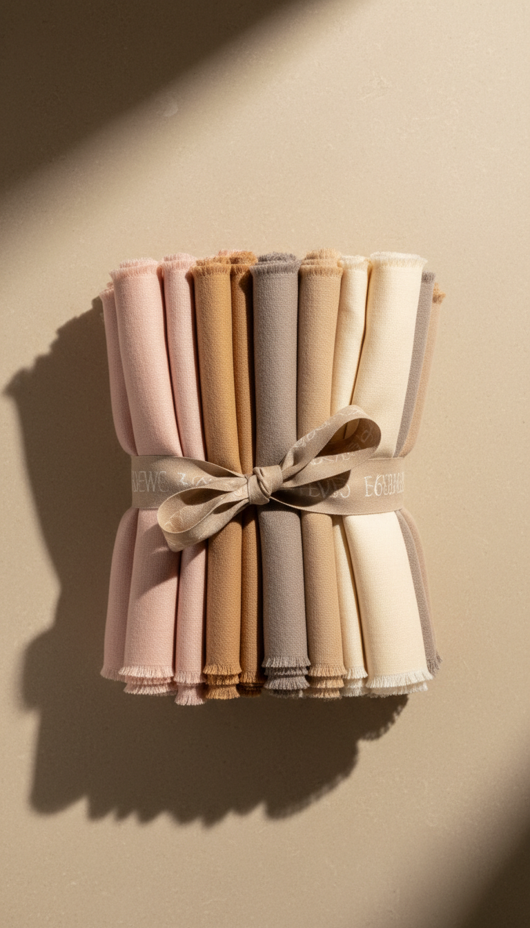 Luxury branded wrapping with fabric bundle