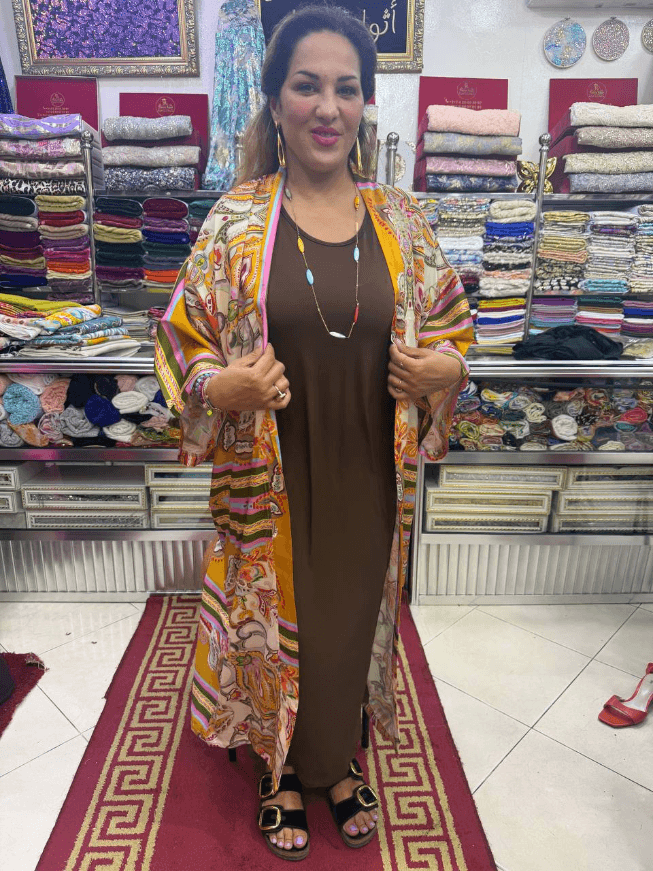 Kimono Satiné Fluide – Coupe Oversize & Motifs Baroques Chics