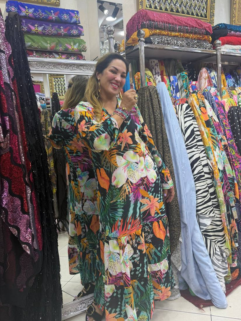 Robe Djellaba Flower 100% Coton